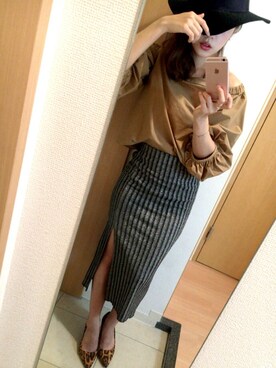 「lady」｜「アイテム（帽子）」を使った、akariさん（レディース・155cm）の秋コーディネート