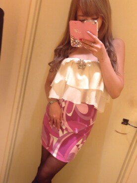 「RESEXXY（リゼクシー）のアイテム（チューブトップ）」を使った、Maliceさん（レディース・155cm）の春コーディネート