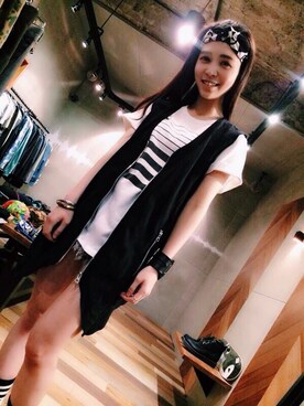 「OVERKILL inc.（オーバーキル）のアイテム（その他アウター）」を使った、JESS HUANG 29さん（レディース・157cm）の春コーディネート