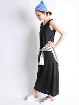 「Denime（ドゥニーム）のアイテム（帽子）」を使った、DenimeWebStoreさん（レディース・164cm）の夏コーディネート