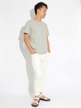 「ポケットＴシャツ」｜DenimeWebStoreさん（メンズ・176cm）の夏コーディネート