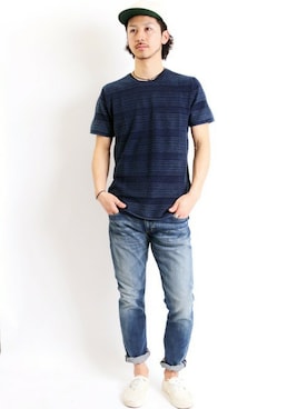 「EBBETS FIELD FLANNELS（エベッツフィールドフランネルズ）のアイテム」を使った、DenimeWebStoreさん（メンズ・175cm）の夏コーディネート