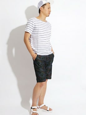 「Denime（ドゥニーム）のアイテム（帽子）」を使った、DenimeWebStoreさん（メンズ・176cm）の夏コーディネート