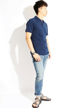 「Gramicci（グラミチ）のアイテム（サンダル）」を使った、DenimeWebStoreさん（メンズ・176cm）の夏コーディネート
