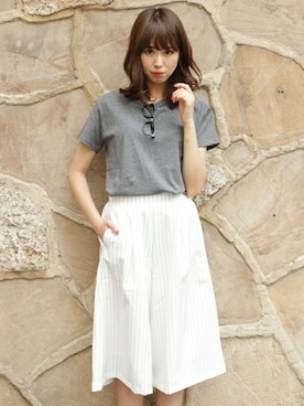 「ガウチョパンツ」｜DenimeWebStoreさん（メンズ・163cm）の夏コーディネート