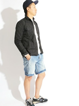 「Denime（ドゥニーム）のアイテム（帽子）」を使った、DenimeWebStoreさん（メンズ・176cm）の夏コーディネート
