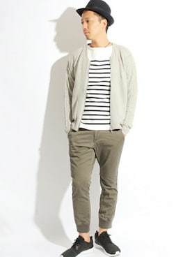 「Denime（ドゥニーム）のアイテム（帽子）」を使った、DenimeWebStoreさん（メンズ・176cm）の秋コーディネート