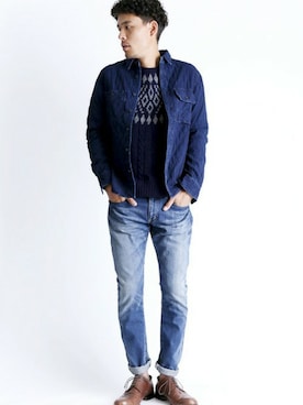 「Denime（ドゥニーム）のアイテム」を使った、DenimeWebStoreさん（メンズ・173cm）の秋コーディネート