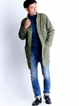 「Denime（ドゥニーム）のアイテム（その他アウター）」を使った、DenimeWebStoreさん（メンズ・173cm）の秋コーディネート