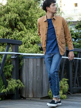 「Denime（ドゥニーム）のアイテム（その他アウター）」を使った、DenimeWebStoreさん（メンズ・173cm）の秋コーディネート