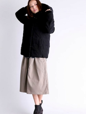 「Denime（ドゥニーム）のアイテム（ダウンジャケット/コート）」を使った、DenimeWebStoreさん（レディース・162cm）の冬コーディネート
