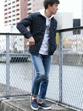 「Denime（ドゥニーム）のアイテム」を使った、DenimeWebStoreさん（メンズ・173cm）の冬コーディネート