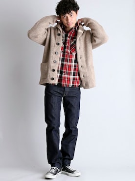 「Denime（ドゥニーム）のアイテム」を使った、DenimeWebStoreさん（メンズ・172cm）の冬コーディネート