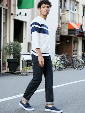 「Denime（ドゥニーム）のアイテム」を使った、DenimeWebStoreさん（メンズ・173cm）の冬コーディネート