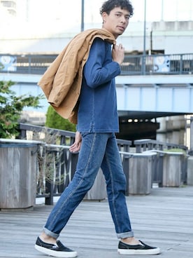 「Denime（ドゥニーム）のアイテム」を使った、DenimeWebStoreさん（メンズ・173cm）の冬コーディネート