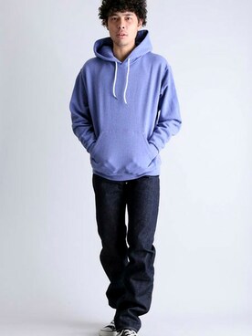 「JERZEES（ジャージーズ）のアイテム」を使った、DenimeWebStoreさん（メンズ・173cm）の冬コーディネート