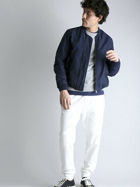 「Denime（ドゥニーム）のアイテム（MA-1）」を使った、DenimeWebStoreさん（メンズ・173cm）の冬コーディネート