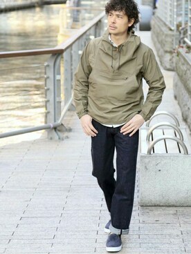 「Denime（ドゥニーム）のアイテム（ブルゾン）」を使った、DenimeWebStoreさん（メンズ・173cm）の春コーディネート