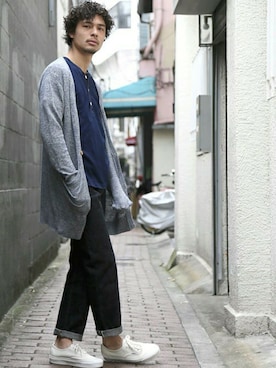 「M2squared（エムツースクエアード）のアイテム（トップス）」を使った、DenimeWebStoreさん（メンズ・173cm）の春コーディネート