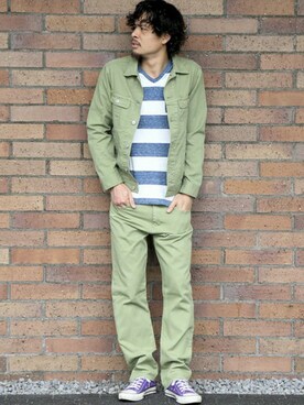 「Denime（ドゥニーム）のアイテム（その他アウター）」を使った、DenimeWebStoreさん（メンズ・173cm）の春コーディネート