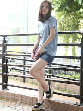 「アイテム（ポーチ）」を使った、DenimeWebStoreさん（レディース・162cm）の春コーディネート