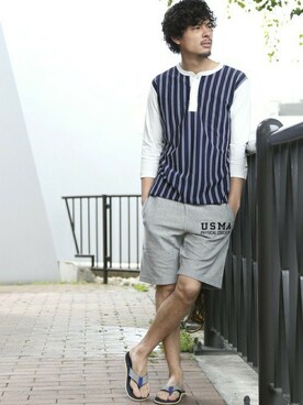 「ISLAND SLIPPER（アイランドスリッパ）のアイテム」を使った、DenimeWebStoreさん（メンズ・173cm）の春コーディネート