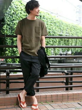 「M2squared（エムツースクエアード）のアイテム（トップス）」を使った、DenimeWebStoreさん（メンズ・173cm）の春コーディネート