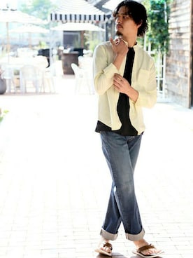 「ISLAND SLIPPER（アイランドスリッパ）のアイテム」を使った、DenimeWebStoreさん（メンズ・173cm）の春コーディネート