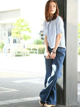 「アイテム（ブレスレット、ブラウン系）」を使った、DenimeWebStoreさん（レディース・162cm）の春コーディネート