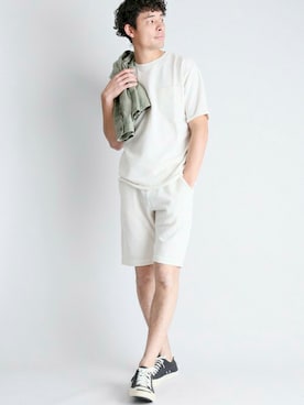 「Denime（ドゥニーム）のアイテム（パンツ）」を使った、DenimeWebStoreさん（メンズ・173cm）の夏コーディネート