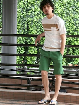 「ISLAND SLIPPER（アイランドスリッパ）のアイテム」を使った、DenimeWebStoreさん（メンズ・173cm）の夏コーディネート