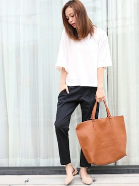 「summer」｜「アイテム（トートバッグ）」を使った、DenimeWebStoreさん（レディース・162cm）の夏コーディネート