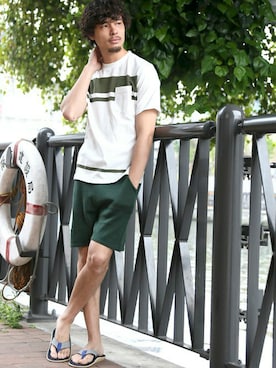 「ISLAND SLIPPER（アイランドスリッパ）のアイテム」を使った、DenimeWebStoreさん（メンズ・173cm）の夏コーディネート