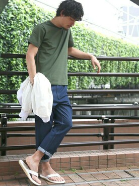 「Denime（ドゥニーム）のアイテム（MA-1）」を使った、DenimeWebStoreさん（メンズ・173cm）の夏コーディネート