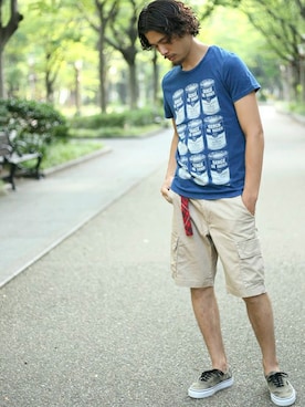 「アイテム（スニーカー、その他）」を使った、DenimeWebStoreさん（メンズ・173cm）の夏コーディネート