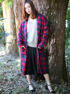 「アイテム（チェスターコート）」を使った、DenimeWebStoreさん（レディース・162cm）の夏コーディネート