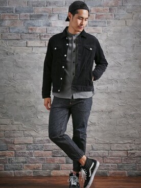 「Denime（ドゥニーム）のアイテム（その他アウター）」を使った、DenimeWebStoreさん（メンズ・183cm）の秋コーディネート