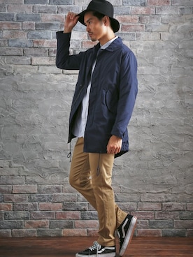 「アイテム（ミリタリージャケット、ブルー系）」を使った、DenimeWebStoreさん（メンズ・183cm）の秋コーディネート