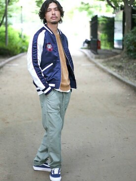 「Denime（ドゥニーム）のアイテム（ブルゾン）」を使った、DenimeWebStoreさん（メンズ・173cm）の秋コーディネート