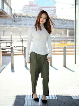 「Denime（ドゥニーム）のアイテム（パンツ）」を使った、DenimeWebStoreさん（レディース・162cm）の秋コーディネート