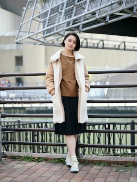 「Denime（ドゥニーム）のアイテム（その他アウター）」を使った、DenimeWebStoreさん（レディース・165cm）の冬コーディネート