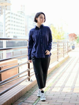 「Denime（ドゥニーム）のアイテム（トップス）」を使った、DenimeWebStoreさん（レディース・165cm）の秋コーディネート