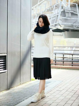 「スヌード」｜DenimeWebStoreさん（レディース・165cm）の秋コーディネート