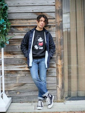 「ミッキー」｜DenimeWebStoreさん（メンズ・173cm）の冬コーディネート