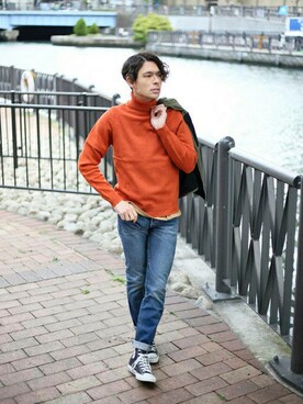「Denime（ドゥニーム）のアイテム（その他アウター）」を使った、DenimeWebStoreさん（メンズ・173cm）の冬コーディネート