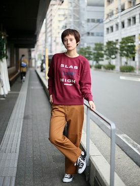 「ボーイッシュ」｜DenimeWebStoreさん（レディース・168cm）の冬コーディネート