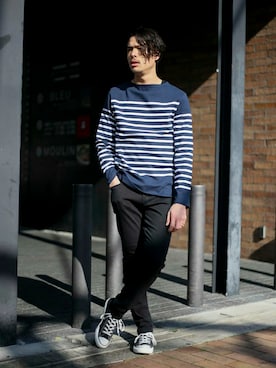 「Denime（ドゥニーム）のアイテム（パンツ）」を使った、DenimeWebStoreさん（メンズ・175cm）の春コーディネート