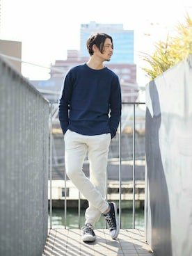 「スエット」｜DenimeWebStoreさん（メンズ・173cm）の春コーディネート