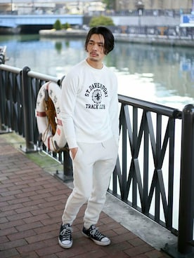 「スエット」｜DenimeWebStoreさん（メンズ・173cm）の春コーディネート