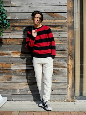 「Denime（ドゥニーム）のアイテム（ステンカラーコート）」を使った、DenimeWebStoreさん（メンズ・173cm）の春コーディネート